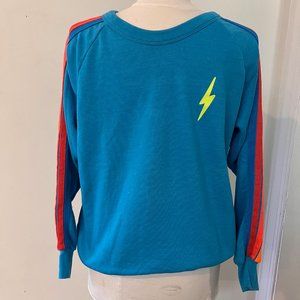 Rare Aviator Nation Blue Lightning bolt Sweatshirt - Size Small